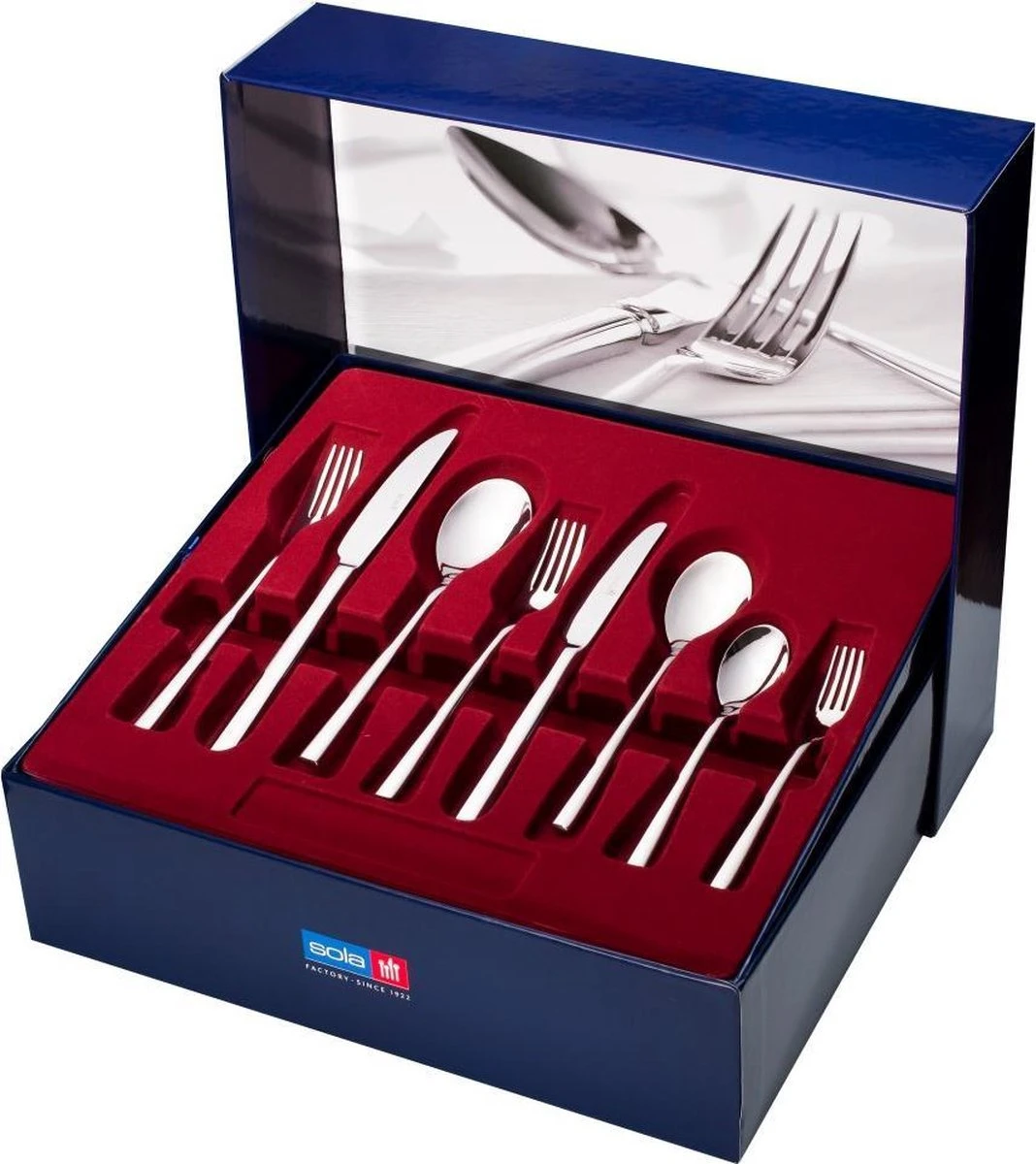 Sola Bestekset Montreux - Modern - 12 Persoons - 100 Delig - Zilverwit Edelstaal 18/10 - RVS - Zilver 4 Sola Bestekset Montreux - Modern - 12 Persoons - 100 Delig - Zilverwit Edelstaal 18/10 - RVS - Zilver - Afbeelding 2