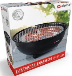 Alpina Elektrische BBQ - Tafel-Barbecue - Geen Rook - Binnen Barbecueën - 1250W - Ø 30 Cm - Zwart -Woonkeuken Winkel 1137x1200 3