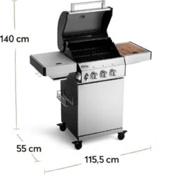 Burnhard Gas BBQ FRED JR. Deluxe - 2 Branders - Incl. Keramische Infraroodbrander & Afdekhoes - Deluxe -Woonkeuken Winkel 1170x1200 4