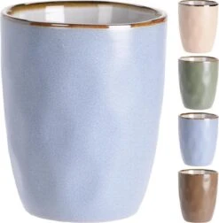Excellent Houseware Set Van 4x Stuks Luxe Gekleurde Stoneware Bekers/koffiekopjes 280 Ml - Kopjes/koffiebekers 9 Excellent Houseware Set Van 4x Stuks Luxe Gekleurde Stoneware Bekers/koffiekopjes 280 Ml - Kopjes/koffiebekers -Woonkeuken Winkel 1177x1200
