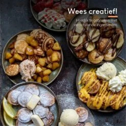 Ocina Poffertjespan – Combo Pack – 19 Poffertjes – Poffertjesmaker – Poffertjespan Inductie – Poffertjespan Electrisch – Gietijzeren Pan - Inclusief Doseerfles, Handvaten, 6x Poffertjesvorken En Invetkwast – Gratis Receptenboek 19 Ocina Poffertjespan – Combo Pack – 19 Poffertjes – Poffertjesmaker – Poffertjespan Inductie – Poffertjespan Electrisch – Gietijzeren Pan - Inclusief Doseerfles, Handvaten, 6x Poffertjesvorken En Invetkwast – Gratis Receptenboek -Woonkeuken Winkel 1198x1200 6