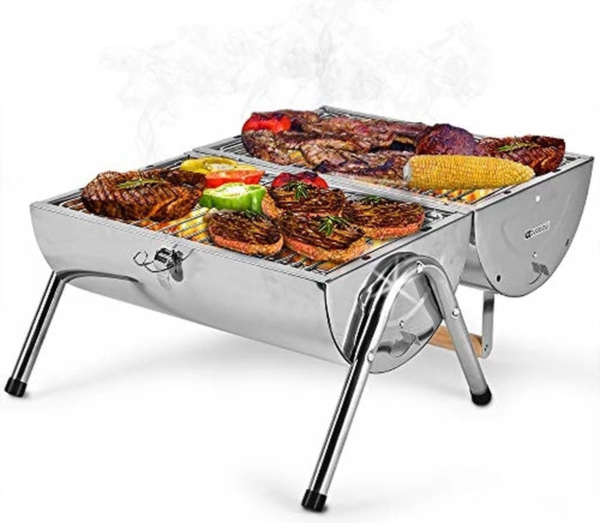 BBQ Collection Houtskoolbarbecue - Cilinder - Chroom 9 BBQ Collection Houtskoolbarbecue - Cilinder - Chroom - Afbeelding 7