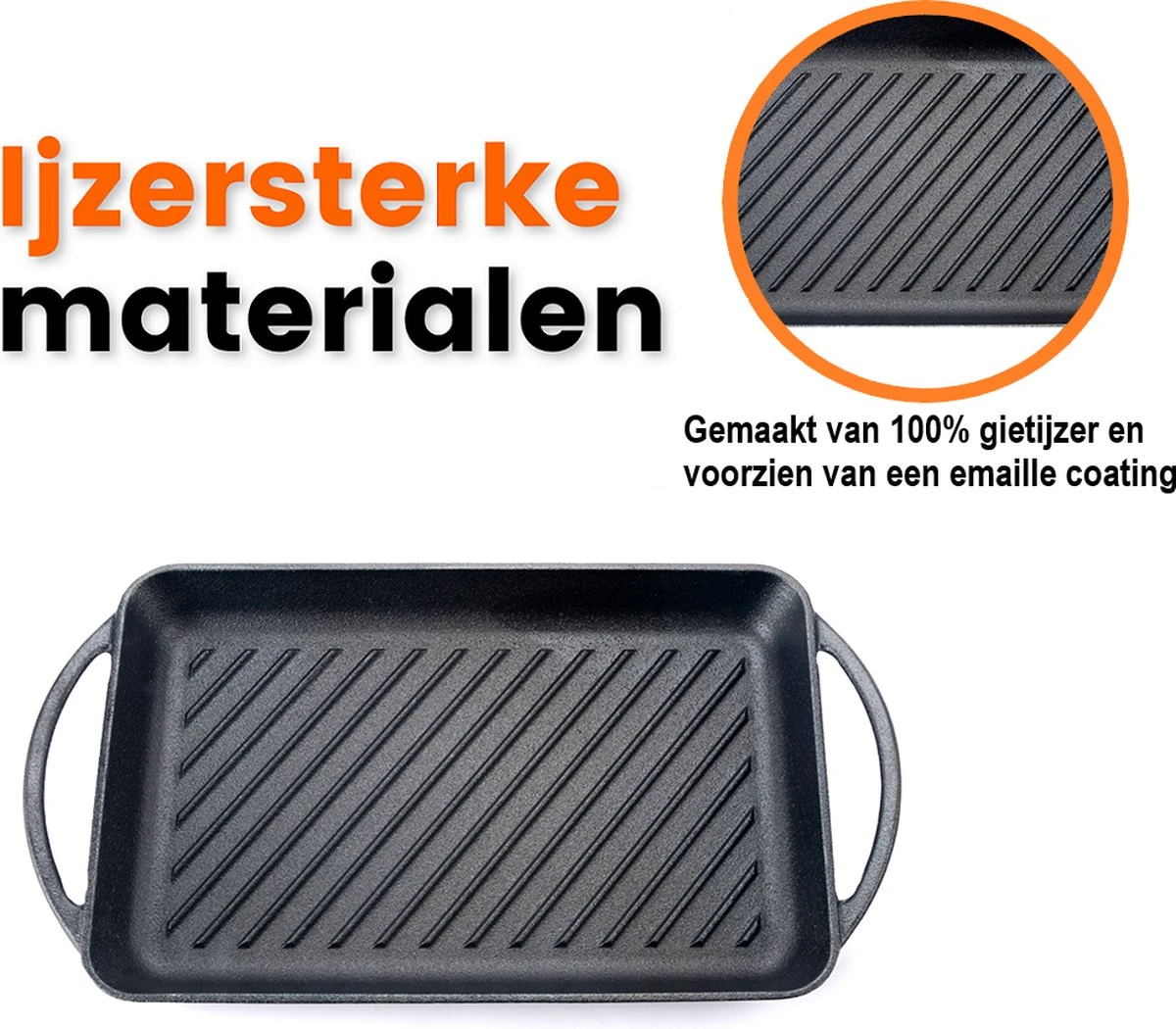 Kicinn Grillplaat - Gietijzer - Geëmailleerd - Incl. Accessoires - Ø 33 X 21.8 Cm (LxB) 6 Kicinn Grillplaat - Gietijzer - Geëmailleerd - Incl. Accessoires - Ø 33 X 21.8 Cm (LxB) - Afbeelding 4