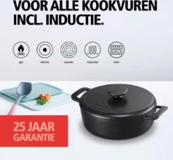 BRABANTIA THE DUTCH Gietijzeren Braadpan - Ø 28cm - MAT Zwart - Inductie 11 BRABANTIA THE DUTCH Gietijzeren Braadpan - Ø 28cm - MAT Zwart - Inductie -Woonkeuken Winkel 1200x1107