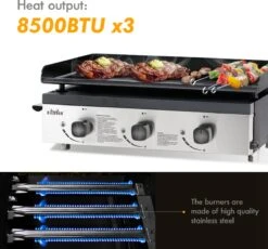Bighorn Plancha Grill - Gasbarbecue – Tabletop – Draagbaar – 3 Branders -Woonkeuken Winkel 1200x1118 2