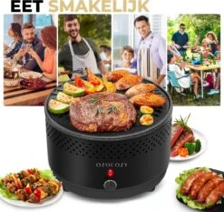 Ozocozy BBQ-ONE Houtskool Tafelbarbecue - Ø30 Cm- Zwart - Incl. Draagtas, Siliconen Bakkwast En RVS-Barbecuetang 18 Ozocozy BBQ-ONE Houtskool Tafelbarbecue - Ø30 Cm- Zwart - Incl. Draagtas, Siliconen Bakkwast En RVS-Barbecuetang -Woonkeuken Winkel 1200x1133 4