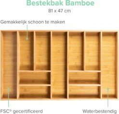 Grote Bestekbak Bamboe 81x47CM - Coninx Besteklade - Opbergbak - Duurzaam - Bamboe - Voor Laden Vanaf 47cm Diep 16 Grote Bestekbak Bamboe 81x47CM - Coninx Besteklade - Opbergbak - Duurzaam - Bamboe - Voor Laden Vanaf 47cm Diep -Woonkeuken Winkel 1200x1140 4