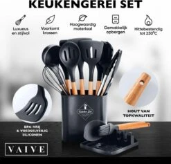 VAIVE Kookgerei Set 13-delig Met Houder - Keukengerei Set - Garde - Spatel Silicone 14 VAIVE Kookgerei Set 13-delig Met Houder - Keukengerei Set - Garde - Spatel Silicone -Woonkeuken Winkel 1200x1151 1