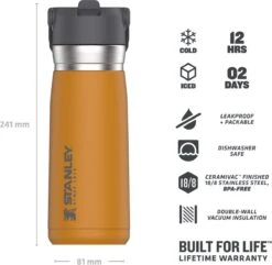 Stanley The IceFlow™ Flip Straw Water Bottle 0,65L - Thermosfles - Saffron 32 Stanley The IceFlow™ Flip Straw Water Bottle 0,65L - Thermosfles - Saffron -Woonkeuken Winkel 1200x1170 4