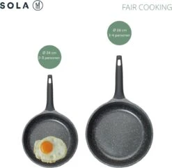 Sola Koekenpan Fair Cooking - Ø 28 Cm - Zwart/wit - Aluminium - Antiaanbaklaag 20 Sola Koekenpan Fair Cooking - Ø 28 Cm - Zwart/wit - Aluminium - Antiaanbaklaag -Woonkeuken Winkel 1200x1171 1