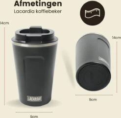 LaCardia Koffiebeker To Go Premium Zwart – Thermosbeker – Theebeker – 380ML – Herbruikbaar 17 LaCardia Koffiebeker To Go Premium Zwart – Thermosbeker – Theebeker – 380ML – Herbruikbaar -Woonkeuken Winkel 1200x1171 3
