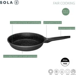 Sola - Fair Cooking Zwart/wit Greblon Anti Aanbaklaag 11 Sola - Fair Cooking Zwart/wit Greblon Anti Aanbaklaag -Woonkeuken Winkel 1200x1184