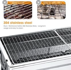 Uten - Houtskoolbarbecue - Opvouwbare Barbecue - Houtskoolbarbecues - Draagbare Camping Barbecue - 430 Roestvrij Staal Grill BBQ - 5-10 Persoon Tuin Buitenfeest - Zilver -Woonkeuken Winkel 1200x1184 4