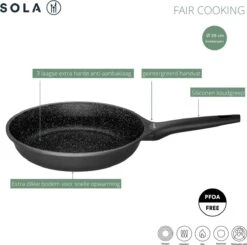 Sola Koekenpan Fair Cooking - Ø 28 Cm - Zwart/wit - Aluminium - Antiaanbaklaag 19 Sola Koekenpan Fair Cooking - Ø 28 Cm - Zwart/wit - Aluminium - Antiaanbaklaag -Woonkeuken Winkel 1200x1189