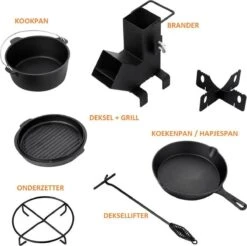 Dutch Mountains Gietijzeren Pannenset 7-delig - Dutch Oven – Braadpan - Grillpan - Hapjespan - Kookset In Houten Transportkist - Deksellifter - Brander 14 Dutch Mountains Gietijzeren Pannenset 7-delig - Dutch Oven – Braadpan - Grillpan - Hapjespan - Kookset In Houten Transportkist - Deksellifter - Brander -Woonkeuken Winkel 1200x1197 8