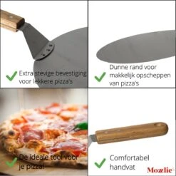 Pizzaschep 30 Cm Voor Oven Of BBQ - Rond - RVS - Met Houten Handvat -Woonkeuken Winkel 1200x1198 14