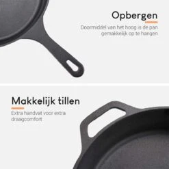 Ocina Gietijzeren Pan – ø30,5cm - Skillet - Koekenpan – Hapjespan – Koekenpan Inductie – Koekenpannenset - Gietijzeren Pan Bbq - Gietijzer -Woonkeuken Winkel 1200x1200 10