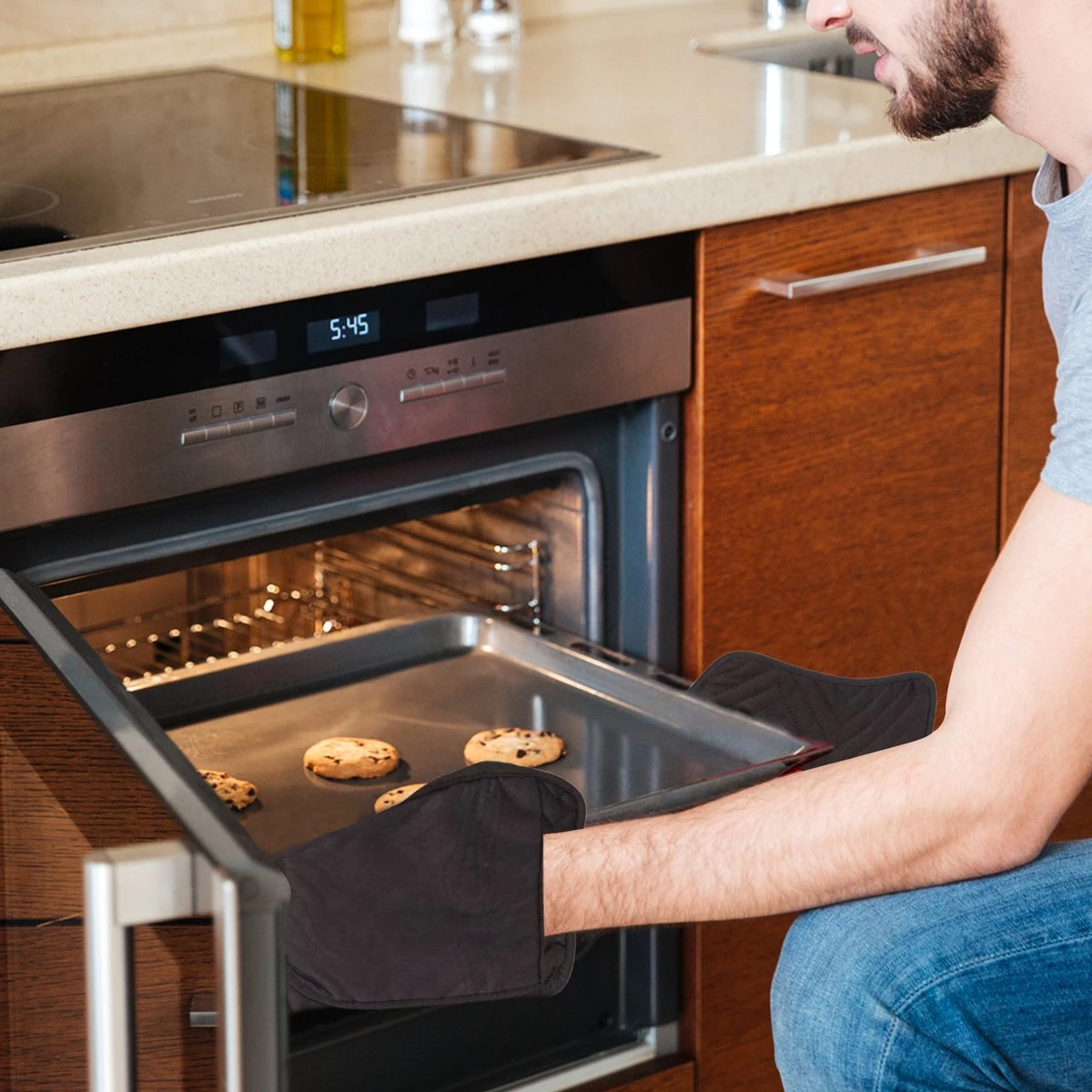 Roegaarden Pannenlappen - Pannenlap - 2 Stuks - Met Insteekvakken - Zwart 6 Roegaarden Pannenlappen - Pannenlap - 2 Stuks - Met Insteekvakken - Zwart - Afbeelding 4