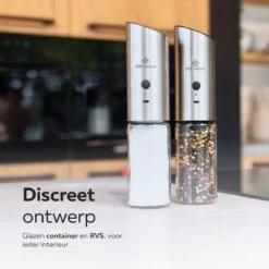 101Products Peper- & Zoutmolen Elektrisch - USB Oplaadbaar - Pepermolen - Zoutmolen - RVS -Woonkeuken Winkel 1200x1200 1033