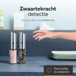 101Products Peper- & Zoutmolen Elektrisch - USB Oplaadbaar - Pepermolen - Zoutmolen - RVS -Woonkeuken Winkel 1200x1200 1035