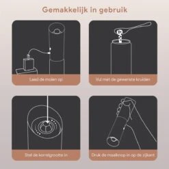 DODANA Premium Peper - & Zoutmolen Elektrisch - 1 Stuk - Pepermolen - Zoutmolen - Oplaadbaar - USB - Elektrische Pepermolen - RVS - Zwaartekracht Functie - LED Lamp - Nl Handleiding - Incl Borsteltje 17 DODANA Premium Peper - & Zoutmolen Elektrisch - 1 Stuk - Pepermolen - Zoutmolen - Oplaadbaar - USB - Elektrische Pepermolen - RVS - Zwaartekracht Functie - LED Lamp - Nl Handleiding - Incl Borsteltje -Woonkeuken Winkel 1200x1200 1041