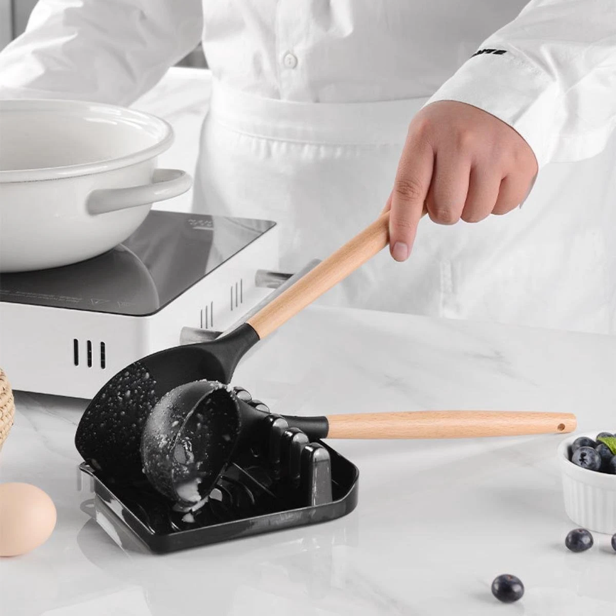 VAIVE Kookgerei Set 13-delig Met Houder - Keukengerei Set - Garde - Spatel Silicone 6 VAIVE Kookgerei Set 13-delig Met Houder - Keukengerei Set - Garde - Spatel Silicone - Afbeelding 4