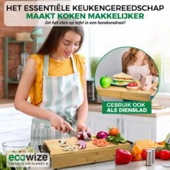 Ecowize 3-in-1 Bamboe Snijplank Met Opvangbak - Snijplank Hout Incl. 3 Roestvrijstalen Opvangbakjes Met Bamboe Deksel, 4 Inzetbare Raspen - Groentesnijder, Hakblok, Borrelplank, Tapasplank, Broodplank - 40x30cm - Duurzaam Cadeau 11 Ecowize 3-in-1 Bamboe Snijplank Met Opvangbak - Snijplank Hout Incl. 3 Roestvrijstalen Opvangbakjes Met Bamboe Deksel, 4 Inzetbare Raspen - Groentesnijder, Hakblok, Borrelplank, Tapasplank, Broodplank - 40x30cm - Duurzaam Cadeau -Woonkeuken Winkel 1200x1200 1064