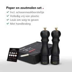 Deleca Luxe Peper En Zoutmolen Set - Met Geschenkdoos - Zout / Pepermolen - Rubberhout - Zwart & Goud 21 Deleca Luxe Peper En Zoutmolen Set - Met Geschenkdoos - Zout / Pepermolen - Rubberhout - Zwart & Goud -Woonkeuken Winkel 1200x1200 1097