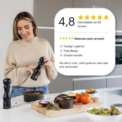 Deleca Luxe Peper En Zoutmolen Set - Met Geschenkdoos - Zout / Pepermolen - Rubberhout - Zwart & Goud 23 Deleca Luxe Peper En Zoutmolen Set - Met Geschenkdoos - Zout / Pepermolen - Rubberhout - Zwart & Goud -Woonkeuken Winkel 1200x1200 1099