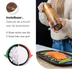Deleca Luxe Peper En Zoutmolen Set - Zout / Pepermolen - Handmatig - Met Navul Lepel & Geschenkdoos - Acacia Hout - Rond -Woonkeuken Winkel 1200x1200 1104