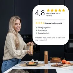 Deleca Luxe Peper En Zoutmolen Set - Zout / Pepermolen - Handmatig - Met Navul Lepel & Geschenkdoos - Acacia Hout - Rond -Woonkeuken Winkel 1200x1200 1110