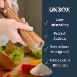 UNBOX Peper En Zoutmolen Set - Pepermolen - Zoutmolen - BBQ Accesoires - Acacia Hout - RVS -Woonkeuken Winkel 1200x1200 1120