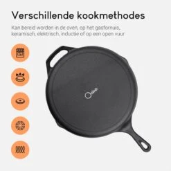 Ocina Gietijzeren Pan – ø30,5cm - Skillet - Koekenpan – Hapjespan – Koekenpan Inductie – Koekenpannenset - Gietijzeren Pan Bbq - Gietijzer -Woonkeuken Winkel 1200x1200 16