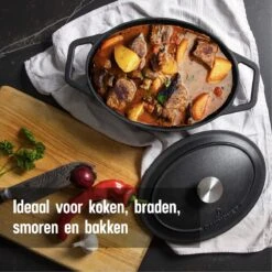 Gietijzeren Braadpan - Sudderpan Zwart Van Daumonet - Ovaal - Ø 29 Cm - 3 Liter - 100% PFAS & PFOA Vrij - Emaille - Geschikt Voor Alle Warmtebronnen - Elektrisch - Gas - Halogeen - Inductie - Keramisch - Vaatwasserbestendig 17 Gietijzeren Braadpan - Sudderpan Zwart Van Daumonet - Ovaal - Ø 29 Cm - 3 Liter - 100% PFAS & PFOA Vrij - Emaille - Geschikt Voor Alle Warmtebronnen - Elektrisch - Gas - Halogeen - Inductie - Keramisch - Vaatwasserbestendig -Woonkeuken Winkel 1200x1200 269
