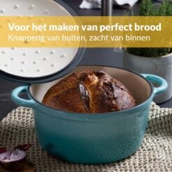Chefarone Gietijzeren Pan - Braadpan Inclusief Deksel - Geschikt Voor Alle Warmtebronnen - Geëmailleerd Blauw 15 Chefarone Gietijzeren Pan - Braadpan Inclusief Deksel - Geschikt Voor Alle Warmtebronnen - Geëmailleerd Blauw -Woonkeuken Winkel 1200x1200 306