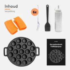 Ocina Poffertjespan – Combo Pack – 19 Poffertjes – Poffertjesmaker – Poffertjespan Inductie – Poffertjespan Electrisch – Gietijzeren Pan - Inclusief Doseerfles, Handvaten, 6x Poffertjesvorken En Invetkwast – Gratis Receptenboek 21 Ocina Poffertjespan – Combo Pack – 19 Poffertjes – Poffertjesmaker – Poffertjespan Inductie – Poffertjespan Electrisch – Gietijzeren Pan - Inclusief Doseerfles, Handvaten, 6x Poffertjesvorken En Invetkwast – Gratis Receptenboek -Woonkeuken Winkel 1200x1200 316