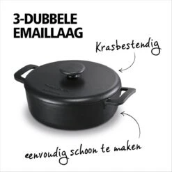 BRABANTIA THE DUTCH Gietijzeren Braadpan - Ø 28cm - MAT Zwart - Inductie 9 BRABANTIA THE DUTCH Gietijzeren Braadpan - Ø 28cm - MAT Zwart - Inductie -Woonkeuken Winkel 1200x1200 390
