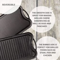 Nuovva Dubbelzijdig Gietijzeren Grillplaat - 50cm X 26cm -Woonkeuken Winkel 1200x1200 53