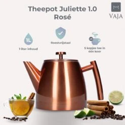 Vaja® Theepot Juliette Rosé Dubbelwandig 18 Vaja® Theepot Juliette Rosé Dubbelwandig -Woonkeuken Winkel 1200x1200 596