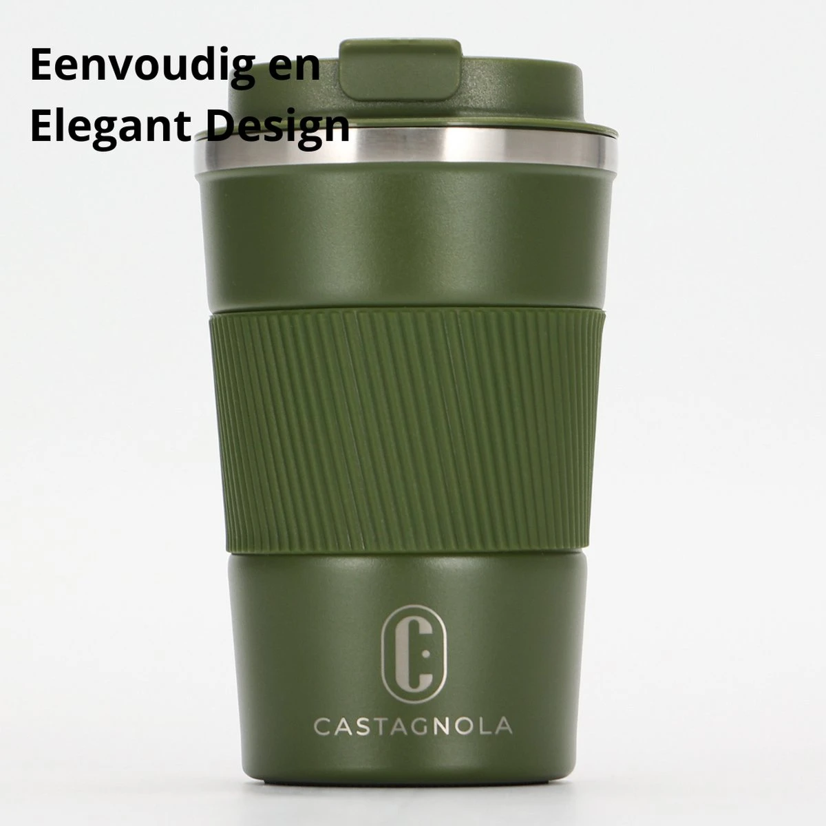 Castagnola Design RVS Koffiebeker To Go - Groen - 380ml - Thermosbeker - Theebeker 4 Castagnola Design RVS Koffiebeker To Go - Groen - 380ml - Thermosbeker - Theebeker - Afbeelding 2