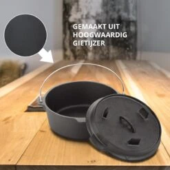 Dutch Mountains Gietijzeren Pannenset 7-delig - Dutch Oven – Braadpan - Grillpan - Hapjespan - Kookset In Houten Transportkist - Deksellifter - Brander 13 Dutch Mountains Gietijzeren Pannenset 7-delig - Dutch Oven – Braadpan - Grillpan - Hapjespan - Kookset In Houten Transportkist - Deksellifter - Brander -Woonkeuken Winkel 1200x1200 672