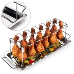 Blumtal BBQ Rek - Robuuste Roestvrijstalen Kippenpoot Rek - Voor 12 Poten - Kippengrillstandaard - Vaatwasmachinebestendig -Woonkeuken Winkel 1200x1200 711