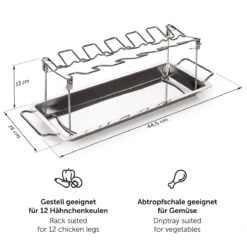 Blumtal BBQ Rek - Robuuste Roestvrijstalen Kippenpoot Rek - Voor 12 Poten - Kippengrillstandaard - Vaatwasmachinebestendig -Woonkeuken Winkel 1200x1200 712