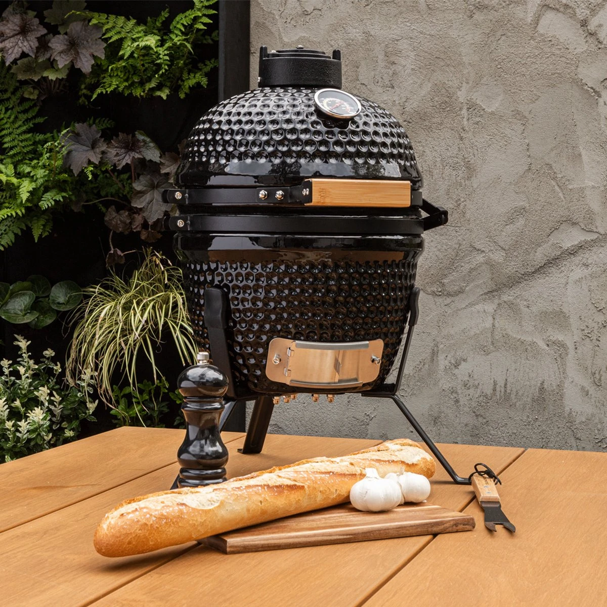 BluMill Kamado BBQ Egg - Kamado 13 Inch - Incl. Vlees Thermometer - Houtskoolbarbecues - Zwart - Ø 27cm 15 BluMill Kamado BBQ Egg - Kamado 13 Inch - Incl. Vlees Thermometer - Houtskoolbarbecues - Zwart - Ø 27cm - Afbeelding 13