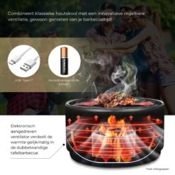 Ozocozy BBQ-ONE Houtskool Tafelbarbecue - Ø30 Cm- Zwart - Incl. Draagtas, Siliconen Bakkwast En RVS-Barbecuetang 22 Ozocozy BBQ-ONE Houtskool Tafelbarbecue - Ø30 Cm- Zwart - Incl. Draagtas, Siliconen Bakkwast En RVS-Barbecuetang -Woonkeuken Winkel 1200x1200 809