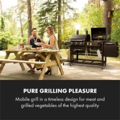 Klarstein Kingsville Double Barbecue - Houtskool- En Gasbarbecue - Smoker BBQ - Inclusief Deksels En Thermometer - Met 2 Roosters - Zwart -Woonkeuken Winkel 1200x1200 816