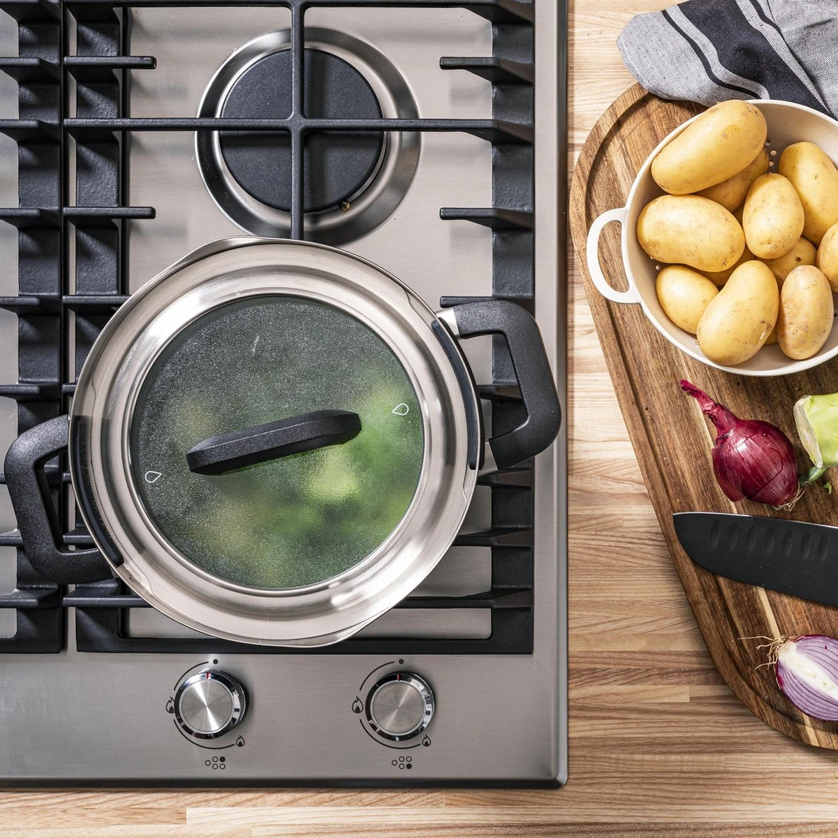 BK Flow Cool Black Glas Kookpannenset - 4-delig - Zwart - Glazen Deksel - Veilig Afgietsysteem - Inductie 5 BK Flow Cool Black Glas Kookpannenset - 4-delig - Zwart - Glazen Deksel - Veilig Afgietsysteem - Inductie - Afbeelding 3