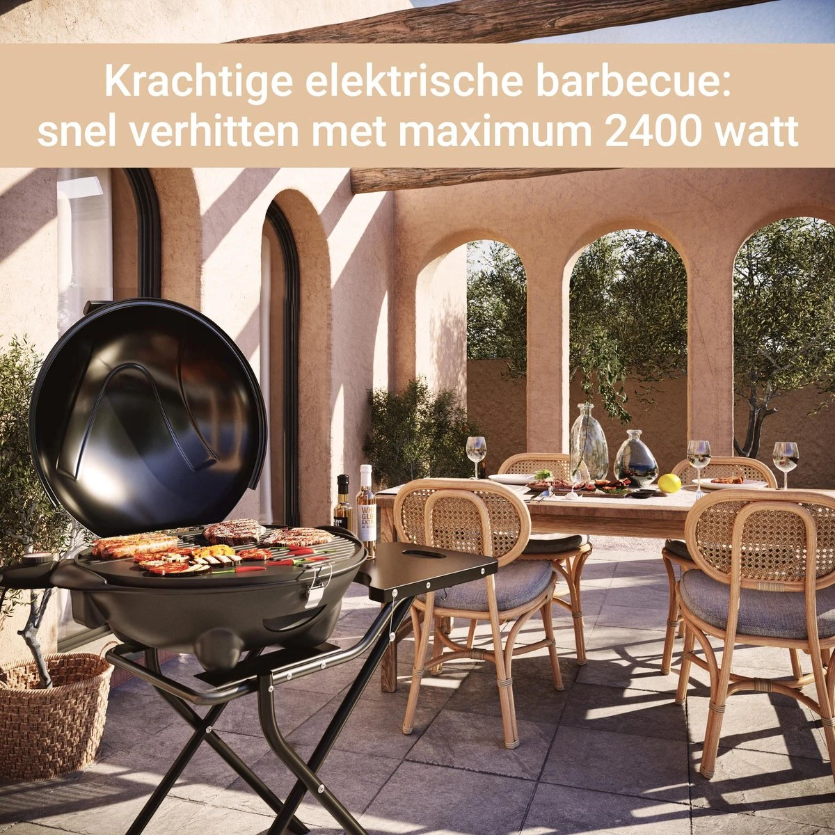 SUNTEC Elektrische BBQ 9493 - Geschikt Voor Buiten Als Tafelbarbecue Of Staande Barbecue - Barbecue Voor Balkon, Terras, Tuin En Camping - Elektrisch Barbecueën Met Max. 2400 Watt - Mobiel Onderstel 11 SUNTEC Elektrische BBQ 9493 - Geschikt Voor Buiten Als Tafelbarbecue Of Staande Barbecue - Barbecue Voor Balkon, Terras, Tuin En Camping - Elektrisch Barbecueën Met Max. 2400 Watt - Mobiel Onderstel - Afbeelding 9