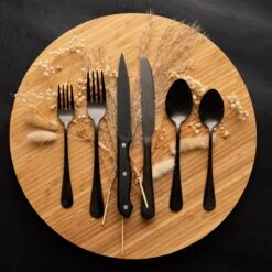 OEC Kitchen Bestekset 36-delig - Zwart - 6 Persoons - Steakmessen - Messen - Vorken - Lepels - RVS -Woonkeuken Winkel 1200x1200 906