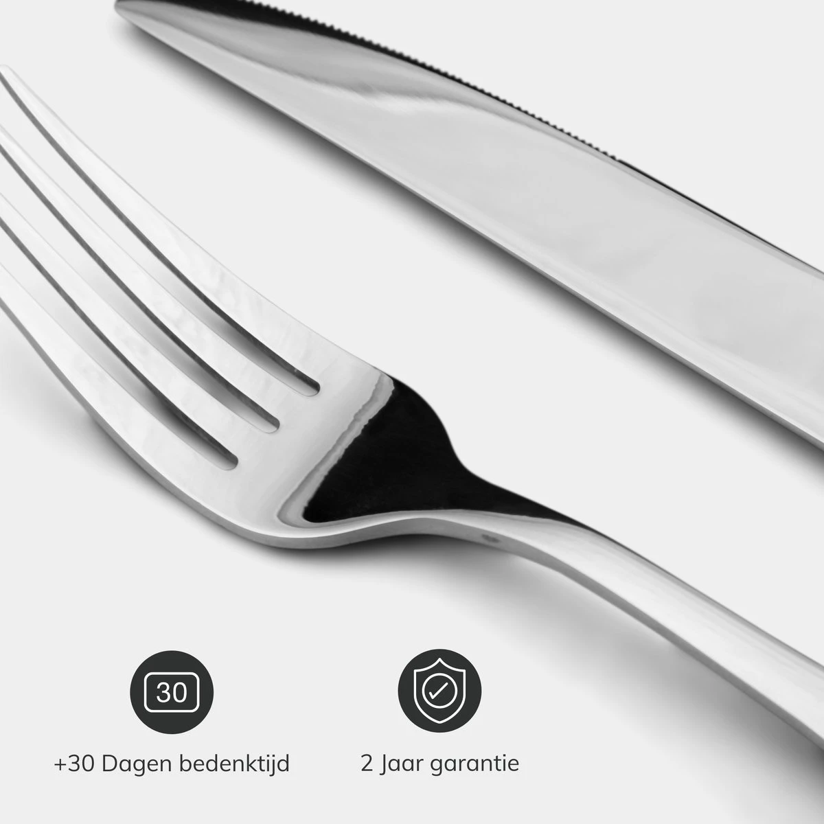 Deleca 12 Persoons Bestekset (72-delig) - Lepels, Messen, Vorken & Steakmessen - Vaatwasserbestendig - Zilver / RVS 4 Deleca 12 Persoons Bestekset (72-delig) - Lepels, Messen, Vorken & Steakmessen - Vaatwasserbestendig - Zilver / RVS - Afbeelding 2